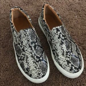 Snake Skin Slip On Sneakers